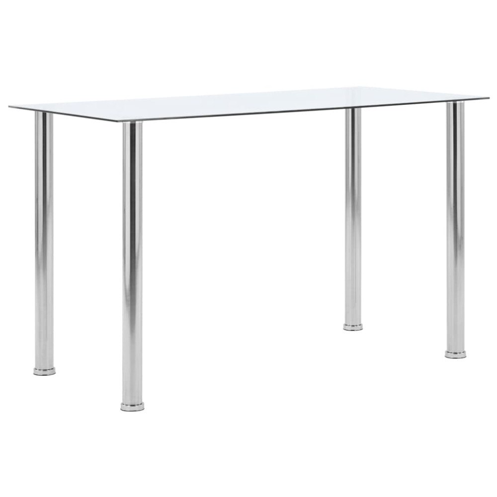 vidaXL Matbord transparent 120x60x75 cm härdat glas