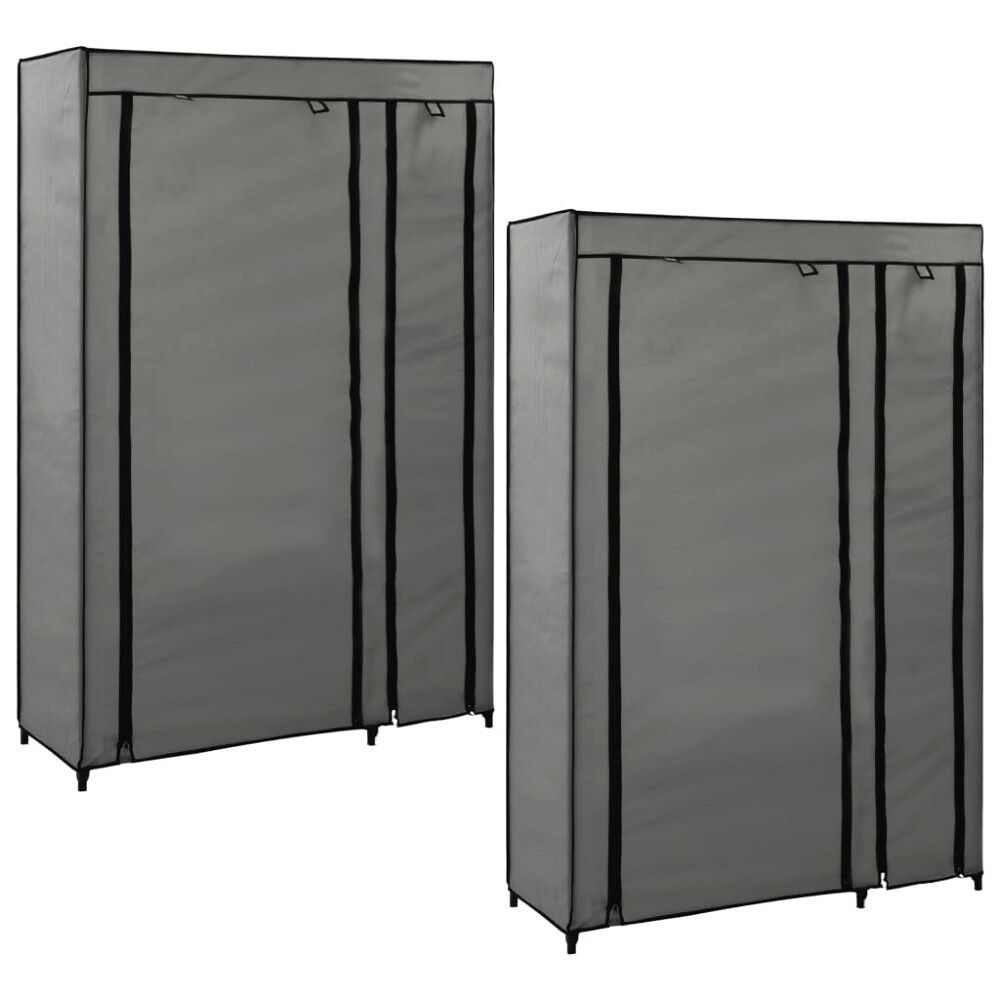 vidaXL Resegarderob 2 st grå 110x45x175 cm tyg