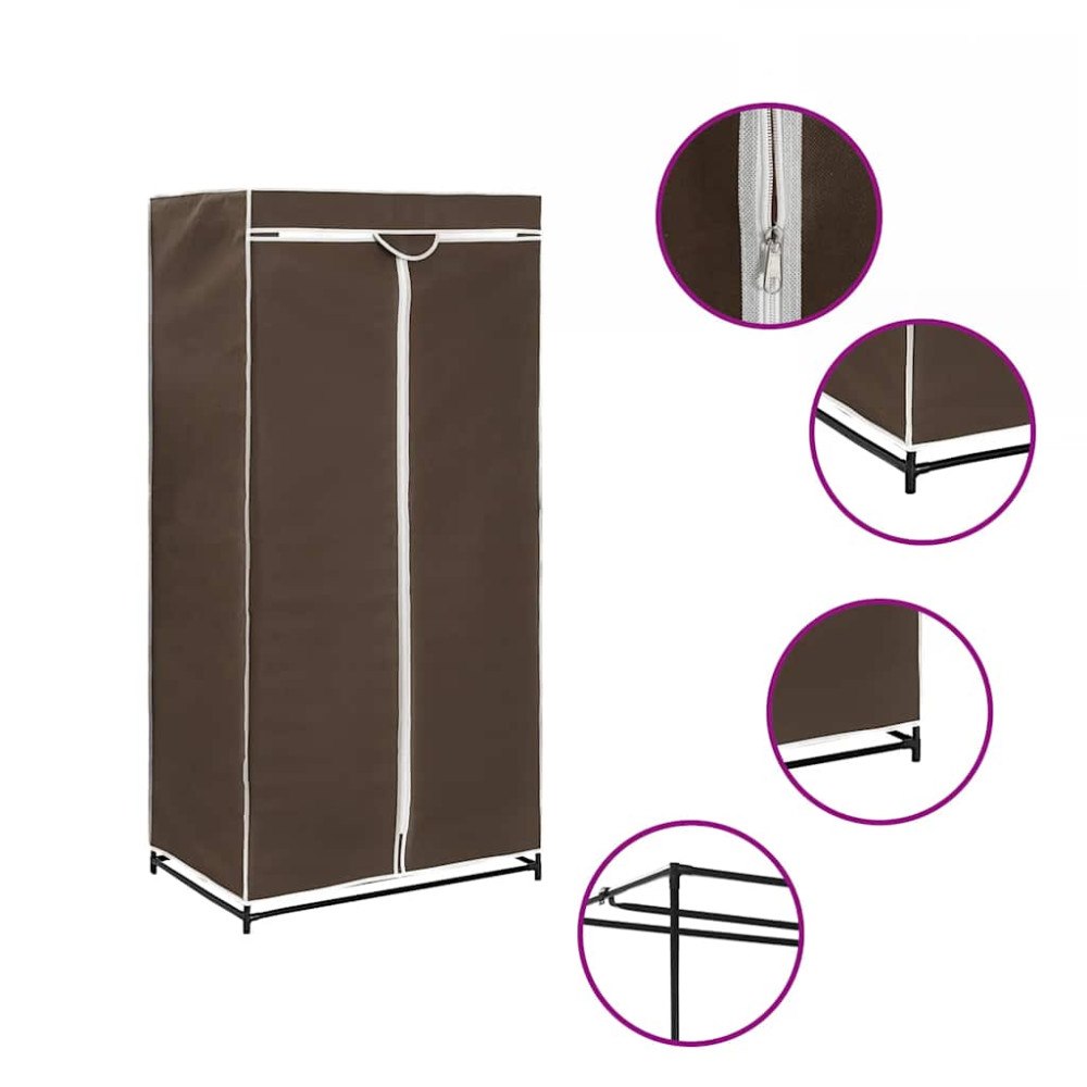 vidaXL Garderob brun 75x50x160 cm