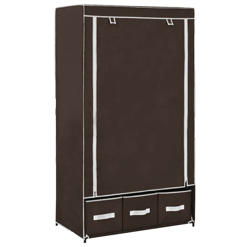 vidaXL Garderob brun 87x49x159 cm tyg