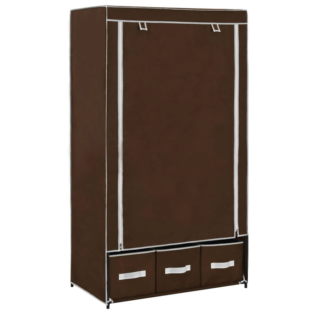 vidaXL Garderob brun 87x49x159 cm tyg