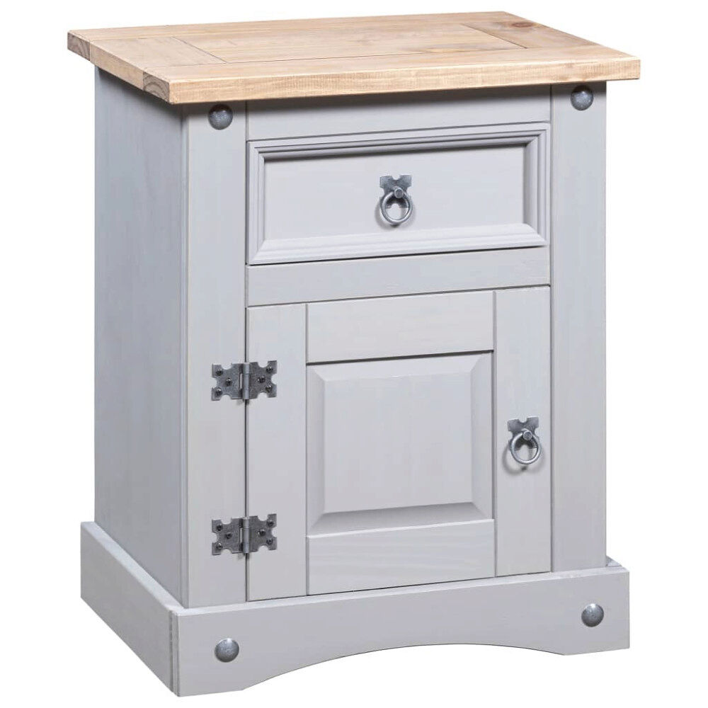 vidaXL Nattduksbord mexikansk Coronastil furu grå 53x39x67 cm