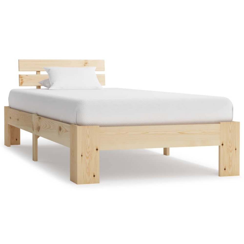 vidaXL Sängram utan madrass massiv furu 90x200 cm