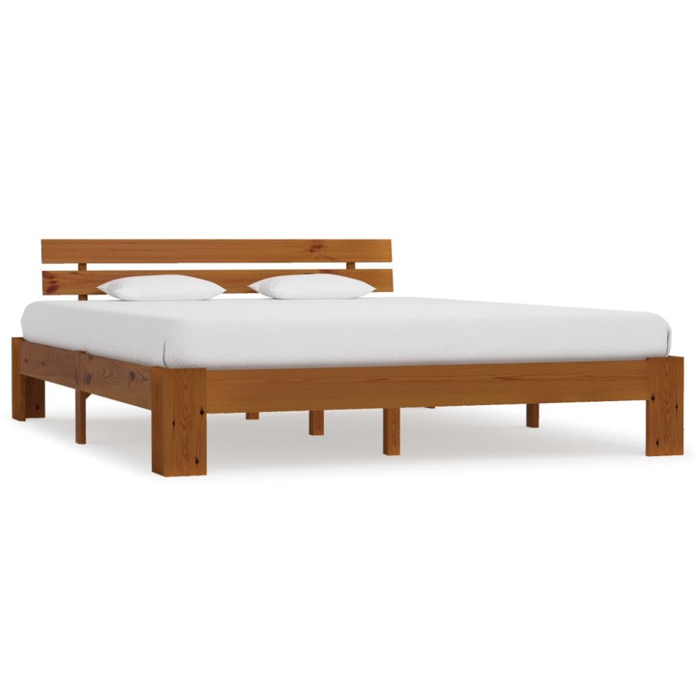 vidaXL Sängram utan madrass honungsbrun 160x200 cm massiv furu