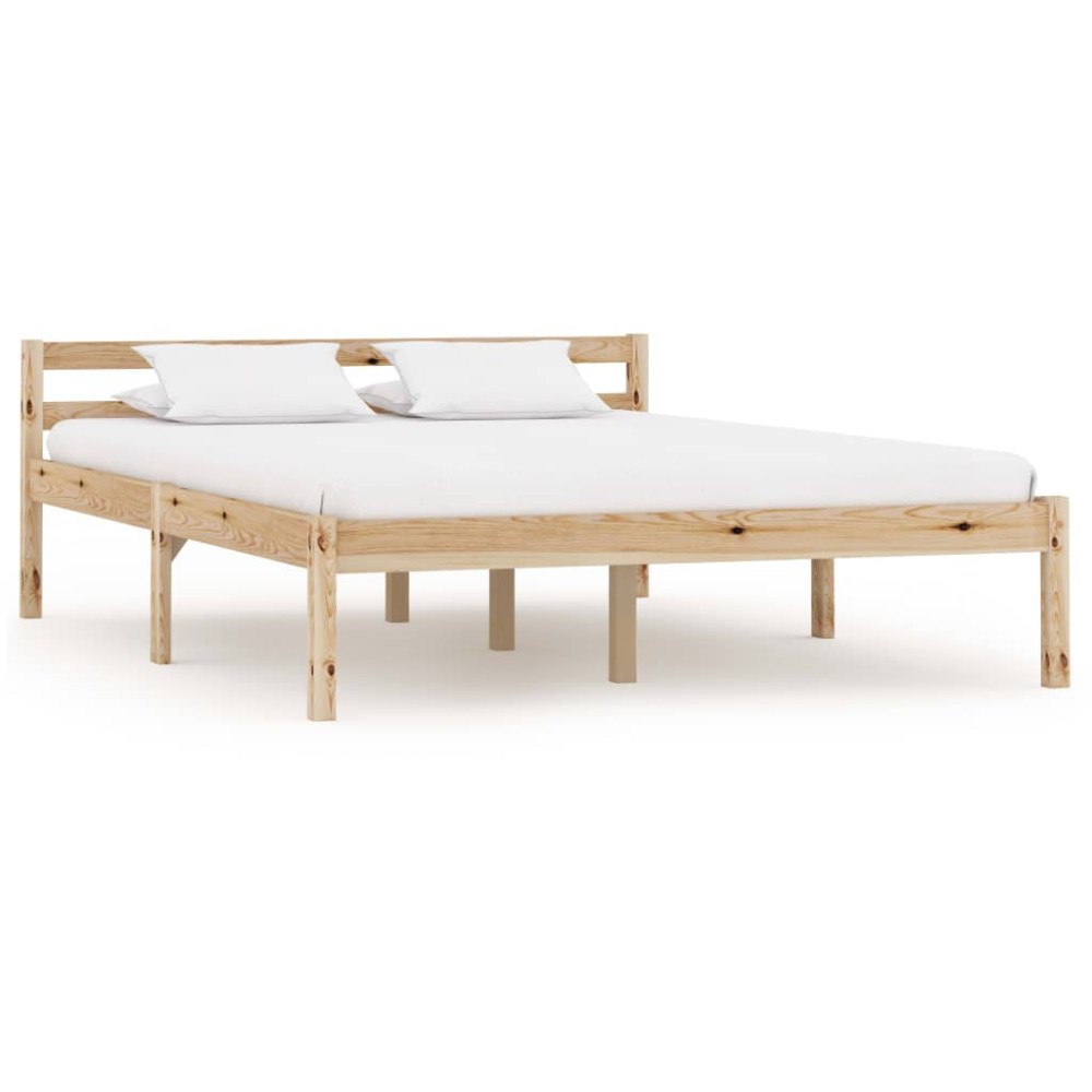 vidaXL Sängram utan madrass massiv furu 140x200 cm