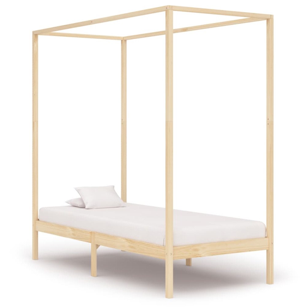 vidaXL Sänghimmel utan madrass massivt trä 90x200 cm