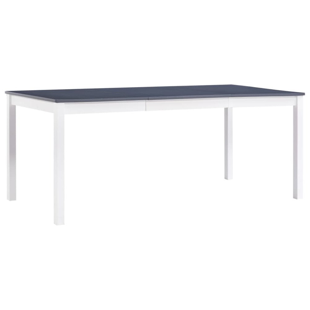 vidaXL Matbord vit och grå 180x90x73 cm furu