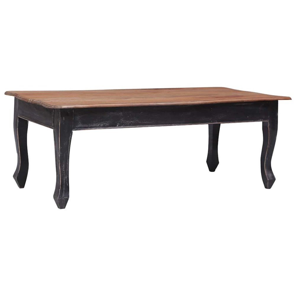 vidaXL Soffbord svart 120x60x45 cm massiv mahogny