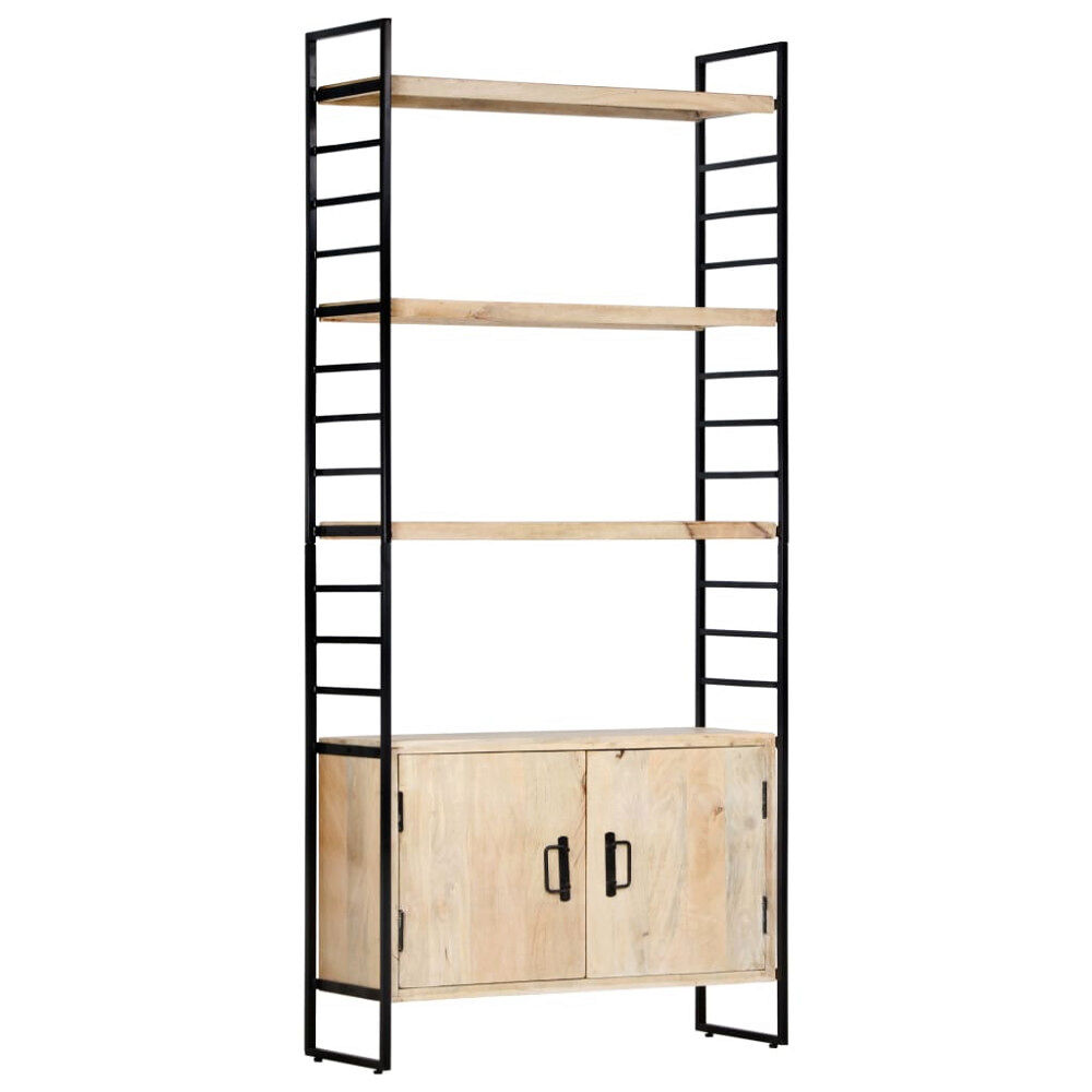 vidaXL Bokhylla med 4 hyllor 80x30x180 cm massivt mangoträ