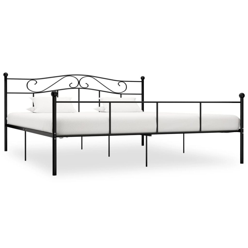 vidaXL Sängram svart metall 200x200 cm
