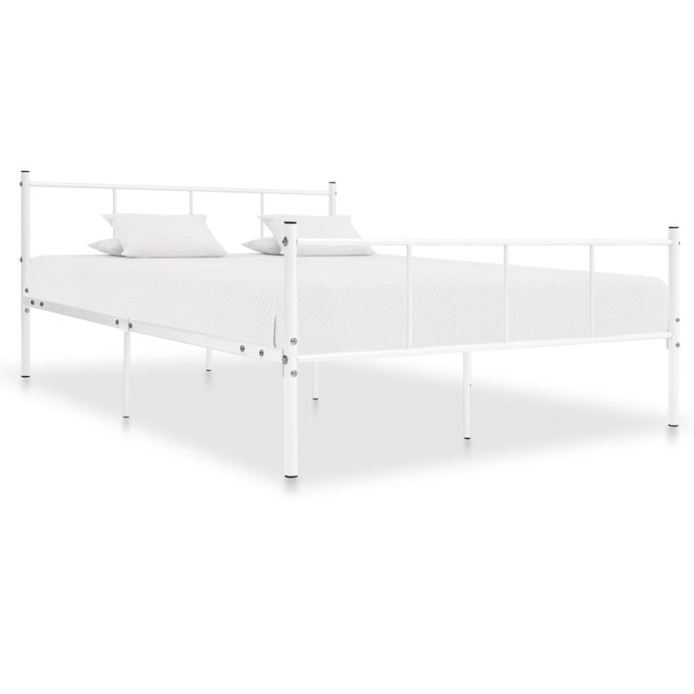 vidaXL Sängram utan madrass vit metall 120x200 cm