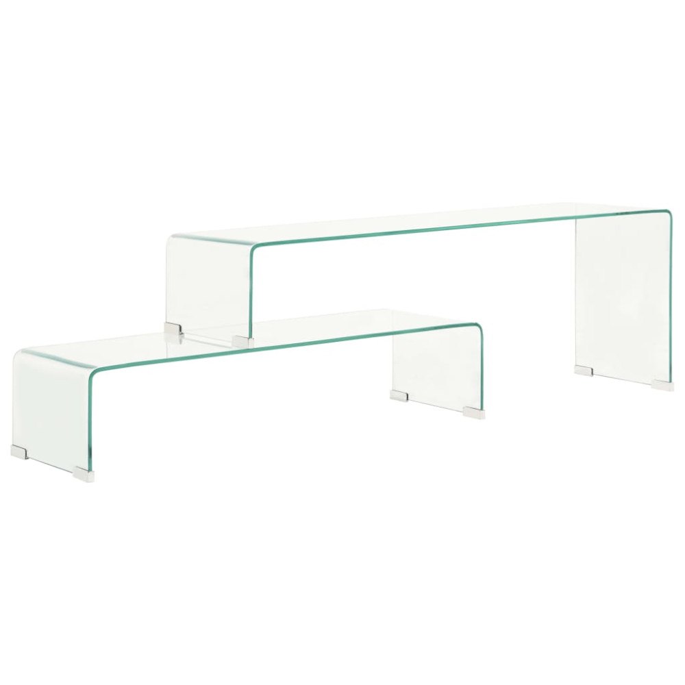 vidaXL Soffbord 2 delar 90x30x20/110x30x40 cm härdat glas