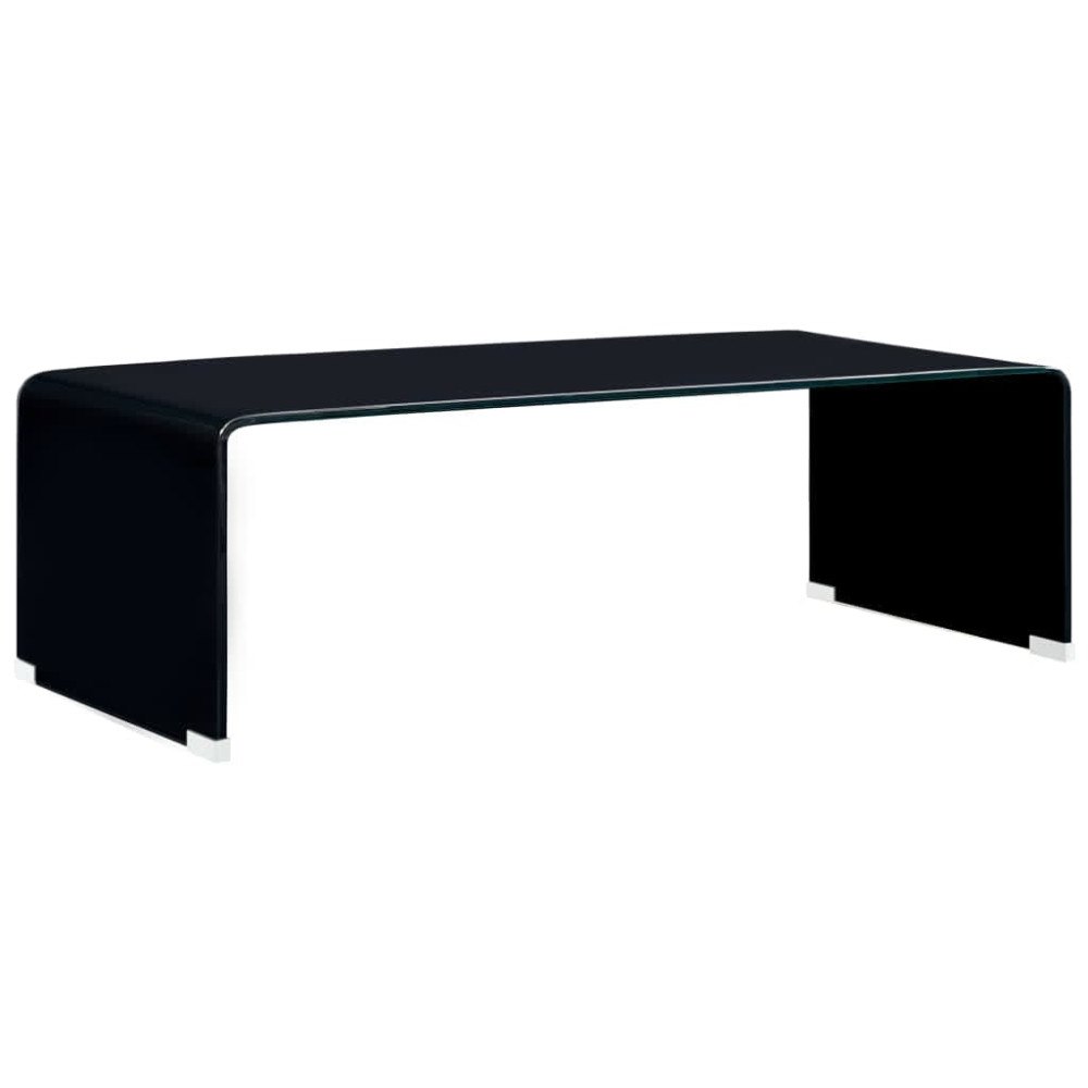 vidaXL Soffbord svart 98x45x31 cm härdat glas
