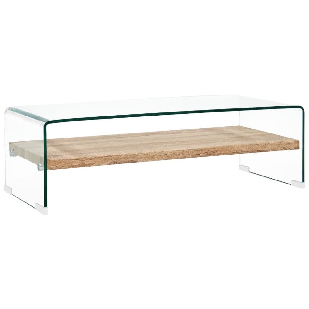 vidaXL Soffbord genomskinlig 98x45x31 cm härdat glas
