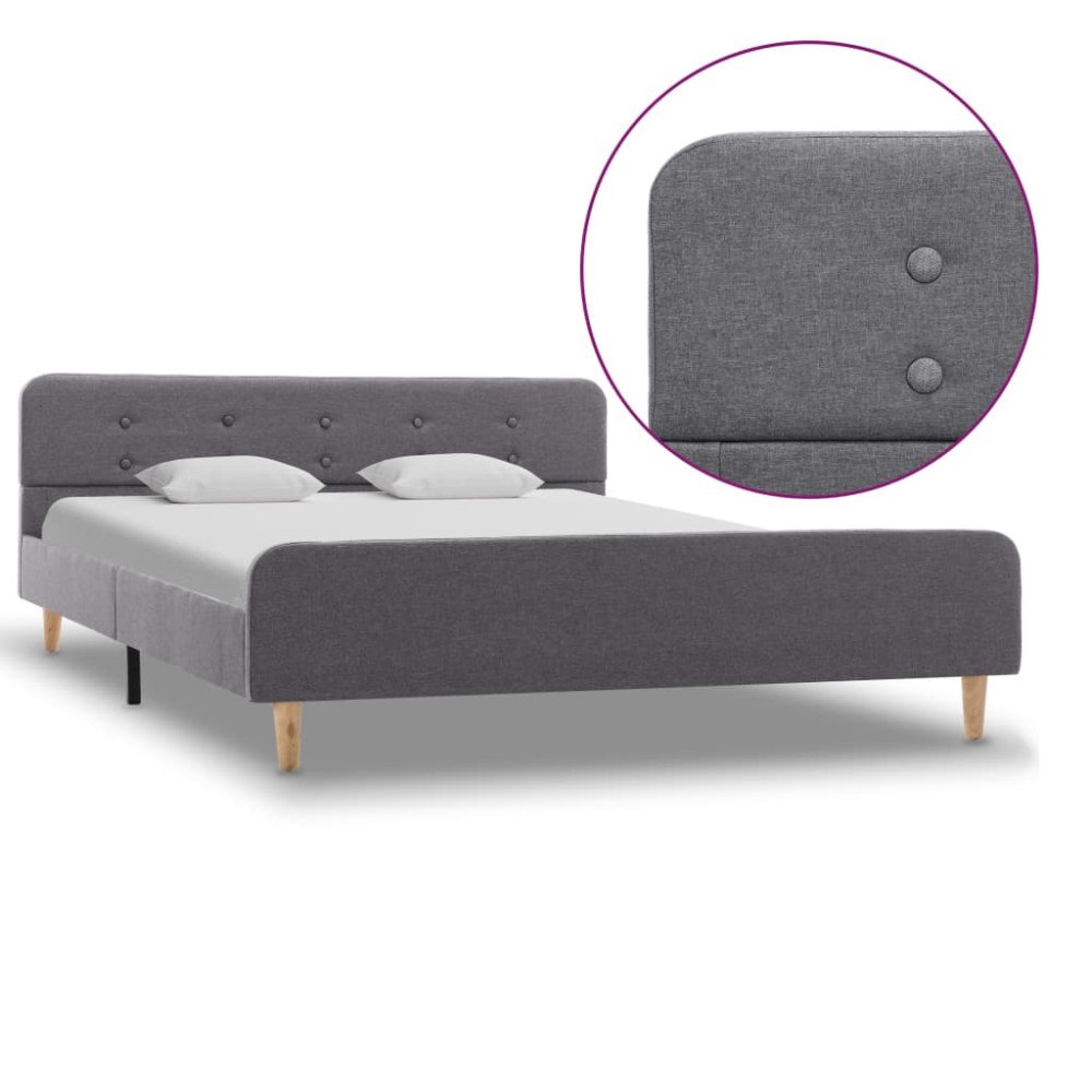 vidaXL Sängram utan madrass ljusgrå tyg 160x200 cm