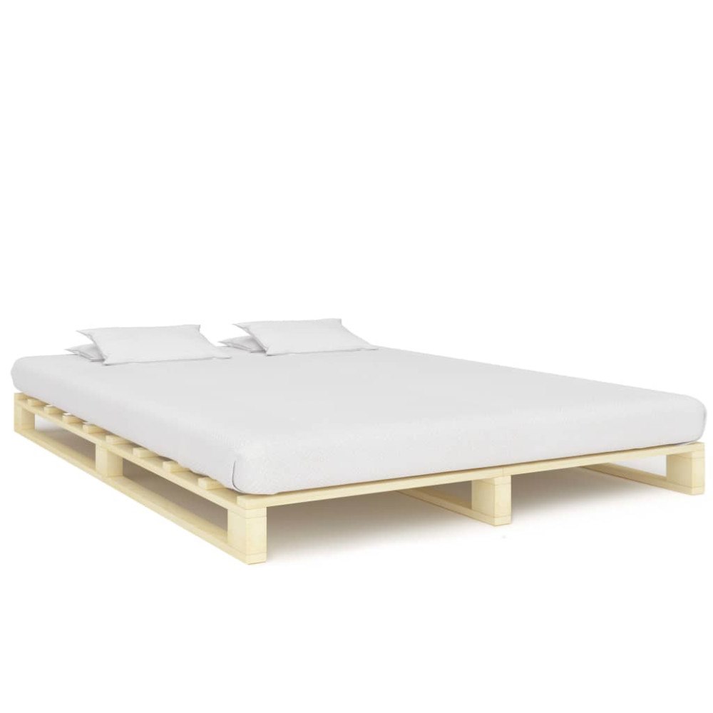 vidaXL Pallsäng utan madrass 160x200 cm massiv furu