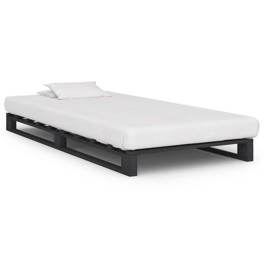 vidaXL Pallsäng utan madrass grå 100x200 cm massiv furu