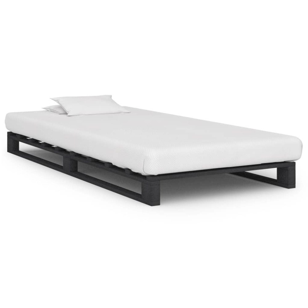vidaXL Pallsäng utan madrass grå 100x200 cm massiv furu