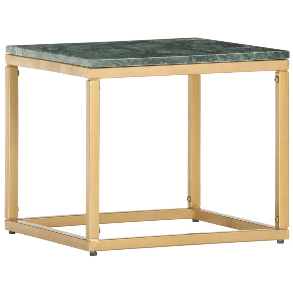 vidaXL Soffbord grön 40x40x35 cm äkta sten med marmorstruktur