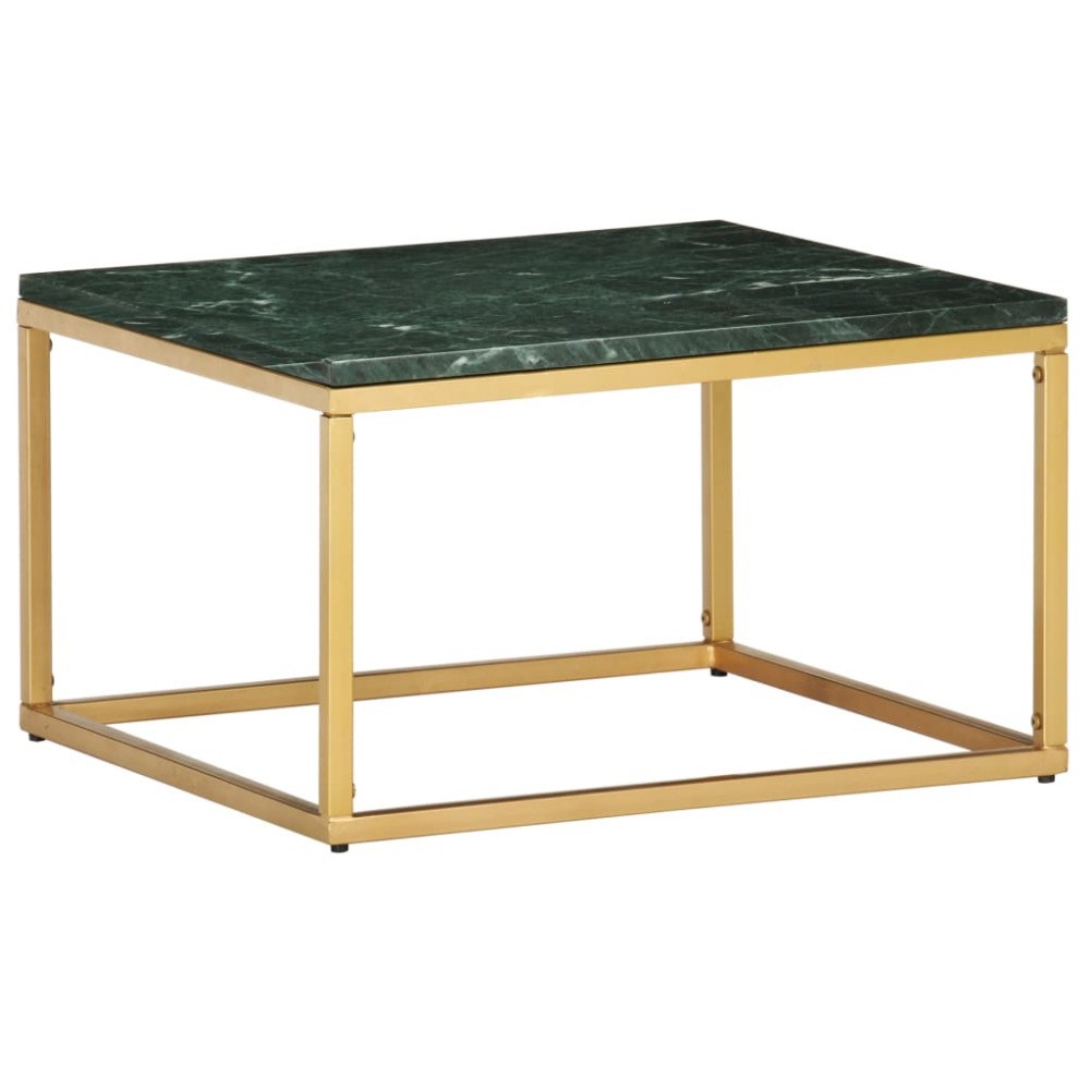 vidaXL Soffbord grön 60x60x35 cm äkta sten med marmorstruktur