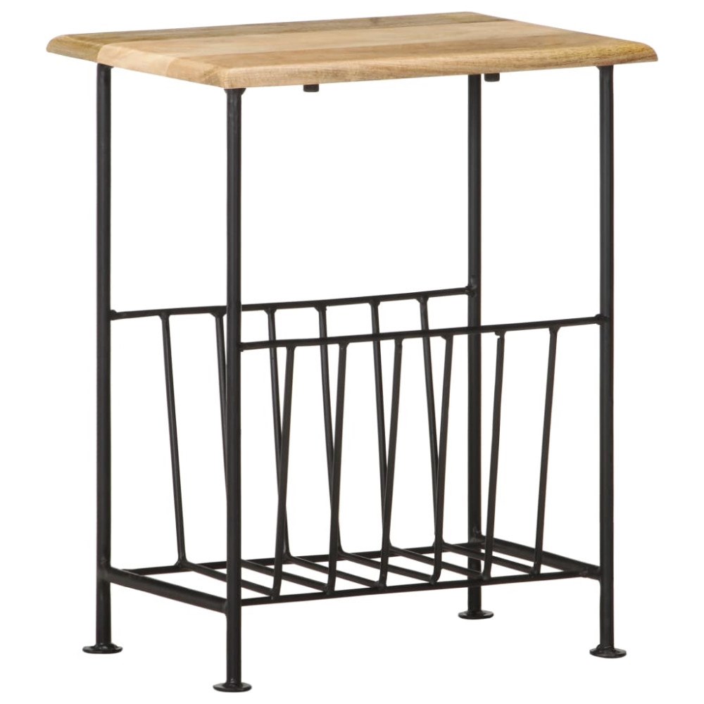 vidaXL Tidningsställ 40x30x50 cm massivt mangoträ och stål