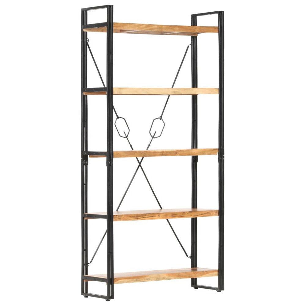 vidaXL Bokhylla med 5 hyllor 90x30x180 cm massivt akaciaträ