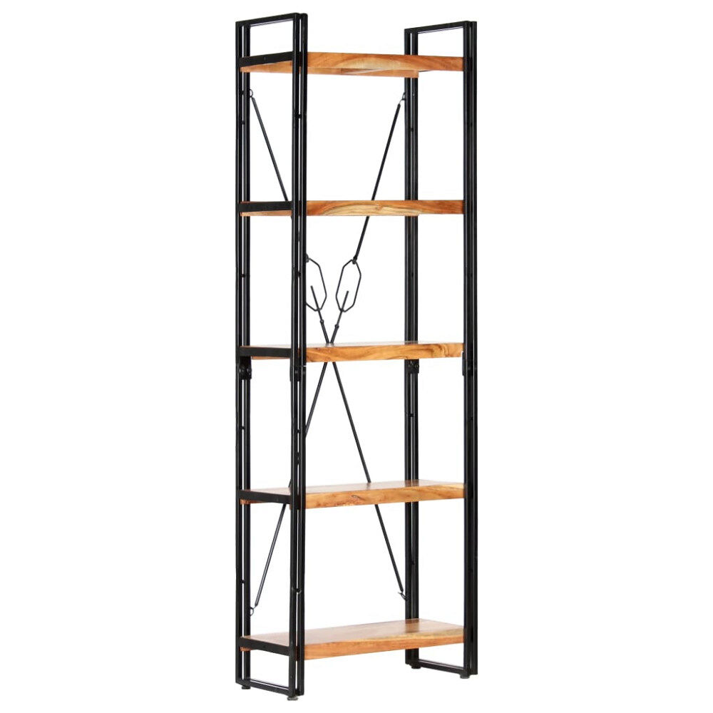 vidaXL Bokhylla med 5 hyllor 60x30x180 cm massivt akaciaträ