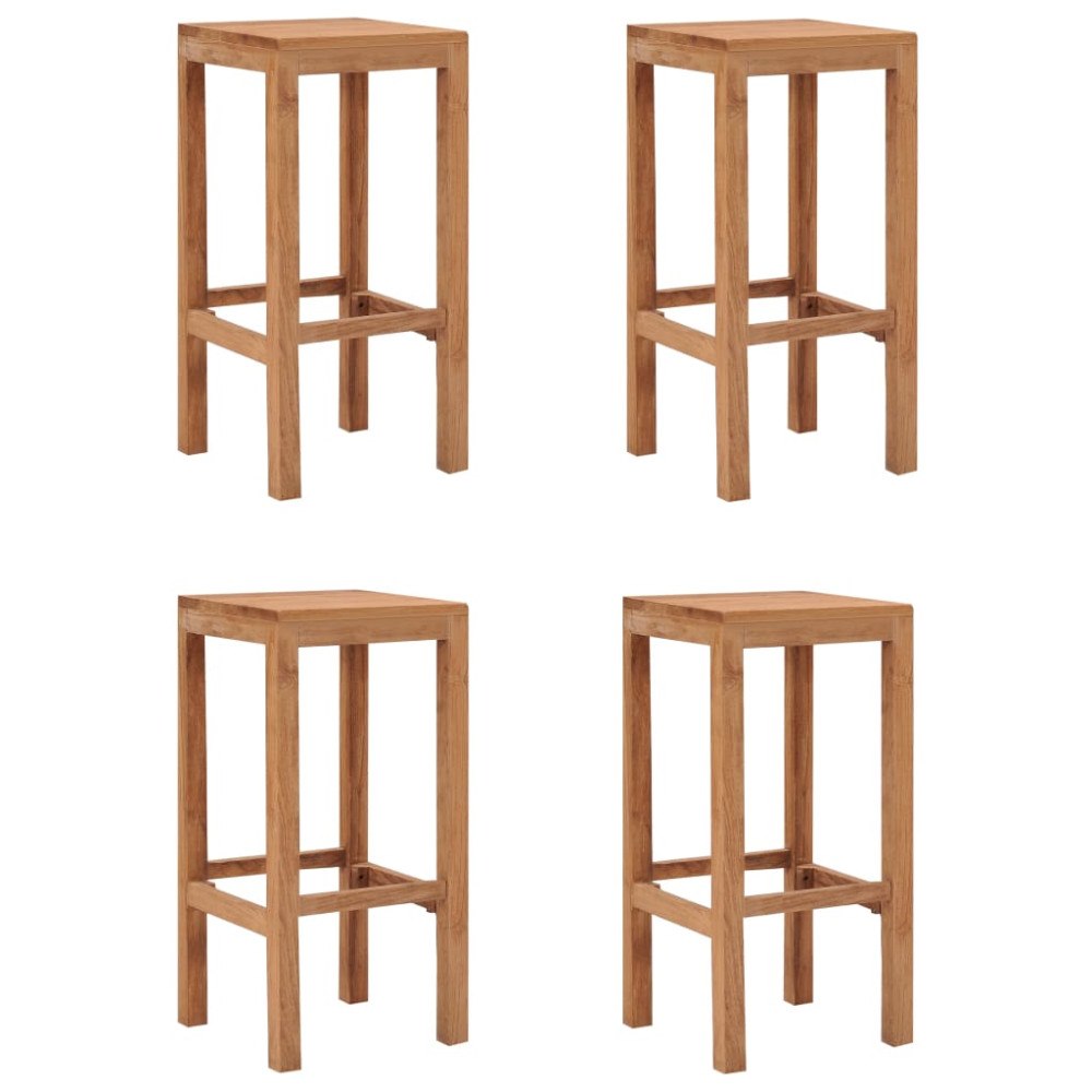 vidaXL Barstolar 4 st massiv teak