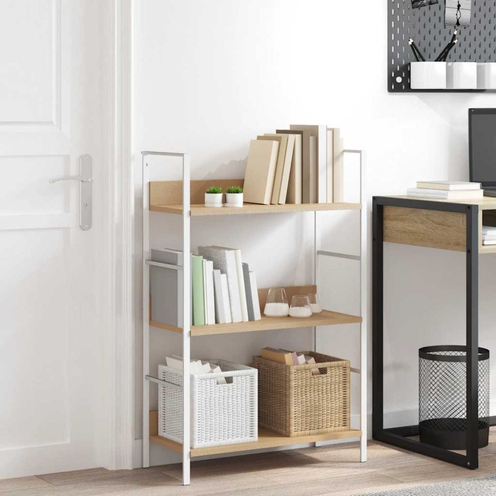 vidaXL Bokhylla 3 hyllor ek 60x27,6x90,5 cm konstruerat trä