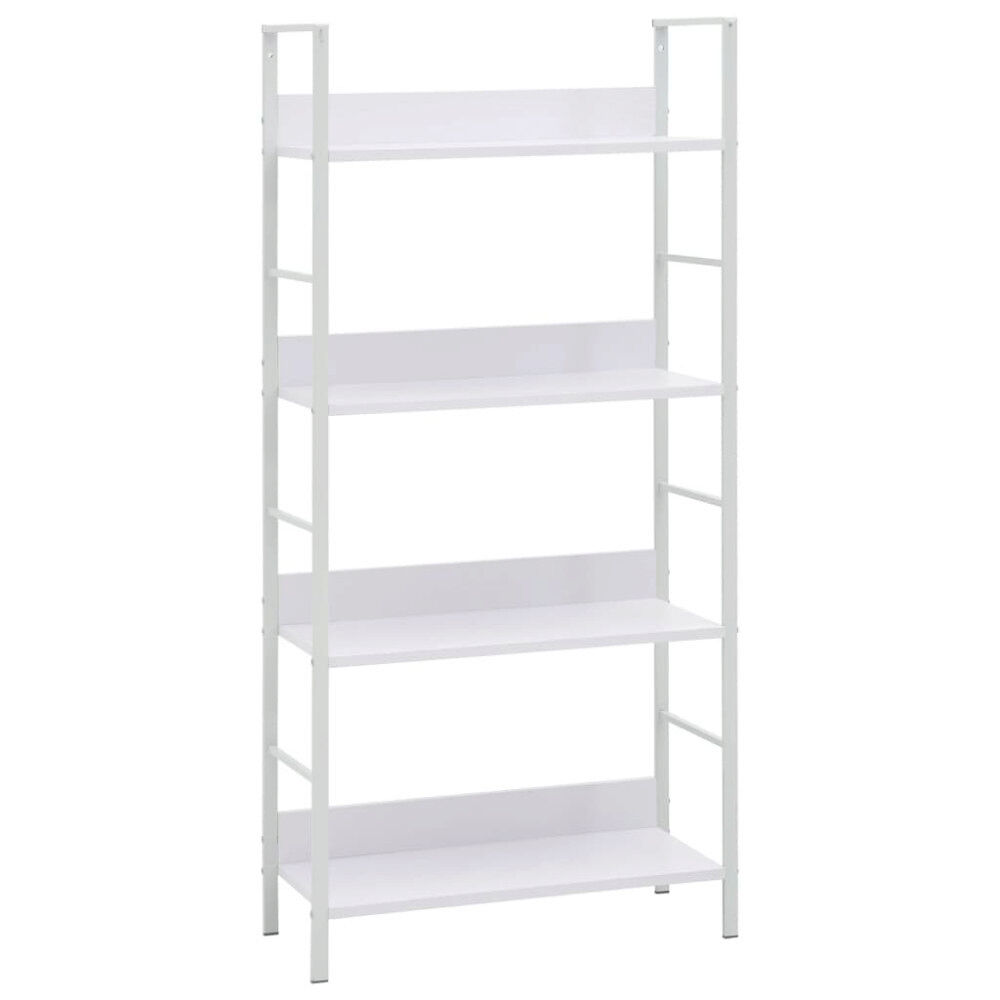 vidaXL Bokhylla 4 hyllor vit 60x27,6x124,5 cm konstruerat trä