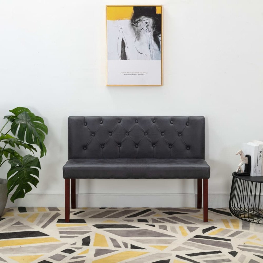 vidaXL Bänk 120 cm konstmocka grå