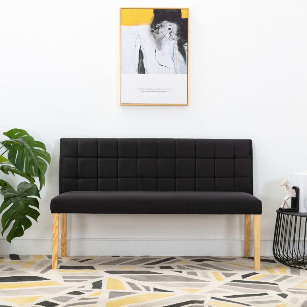 vidaXL Bänk 140 cm svart sammet