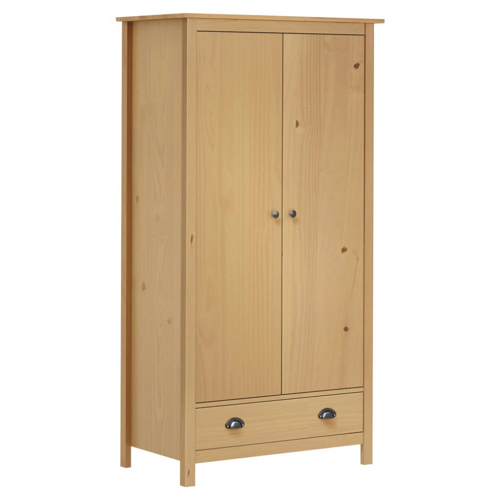 vidaXL Garderob 2 dörrar Hill 89x50x170 cm massiv furu