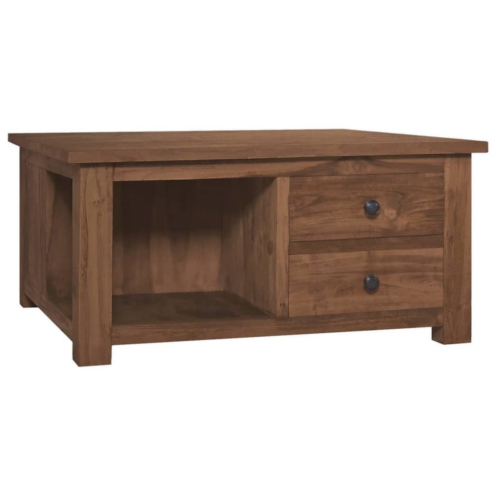 vidaXL Soffbord 68x68x33 cm massiv teak