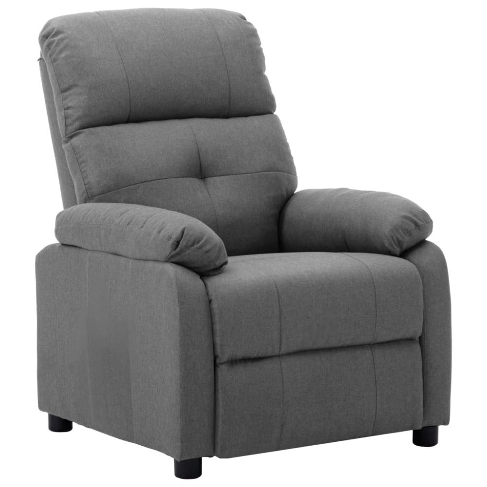vidaXL Reclinerfåtölj ljusgrå tyg