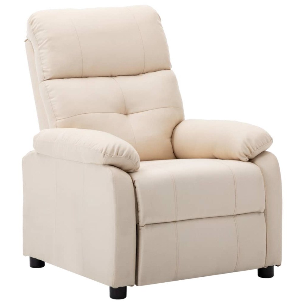 vidaXL Reclinerfåtölj gräddvit tyg