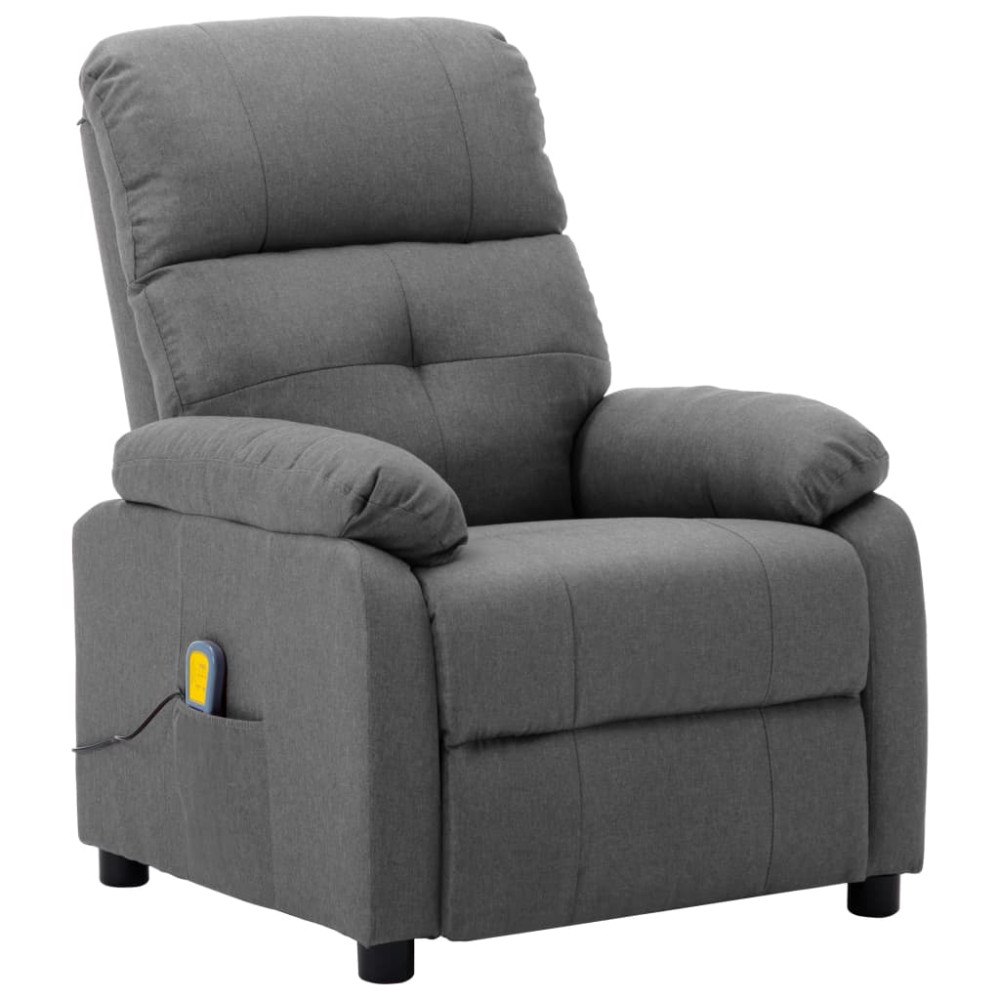 vidaXL Massagefåtölj ljusgrå tyg