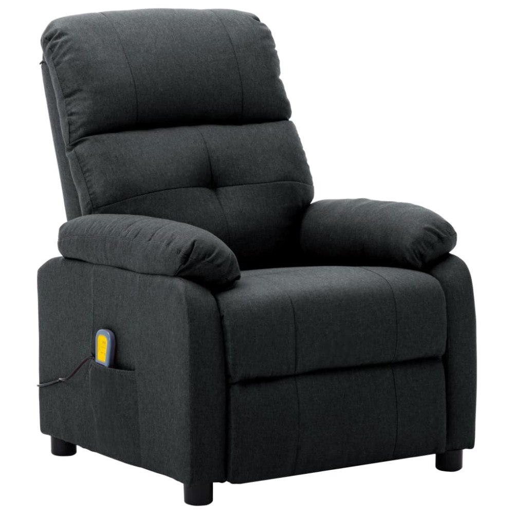 vidaXL Massagefåtölj mörkgrå tyg