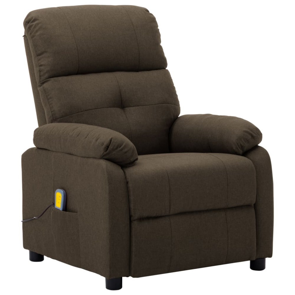 vidaXL Massagefåtölj brun tyg