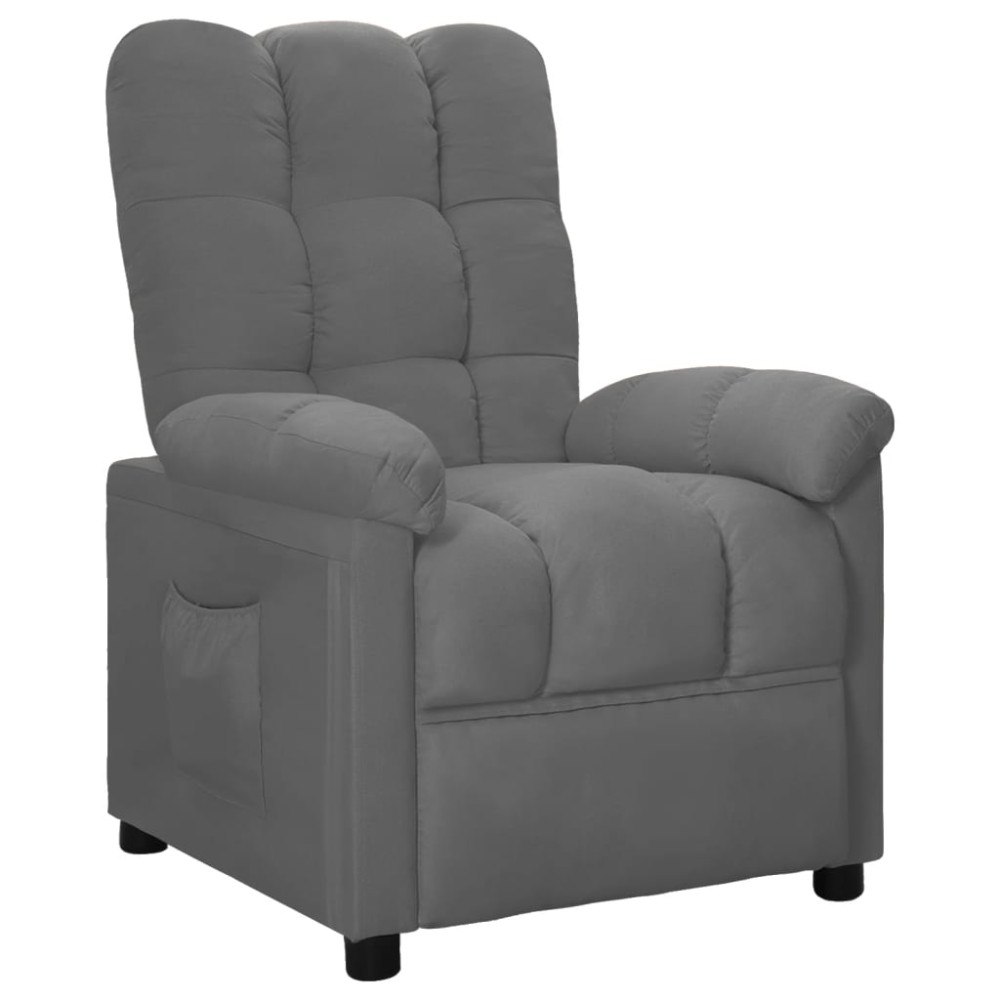 vidaXL Reclinerfåtölj ljusgrå tyg