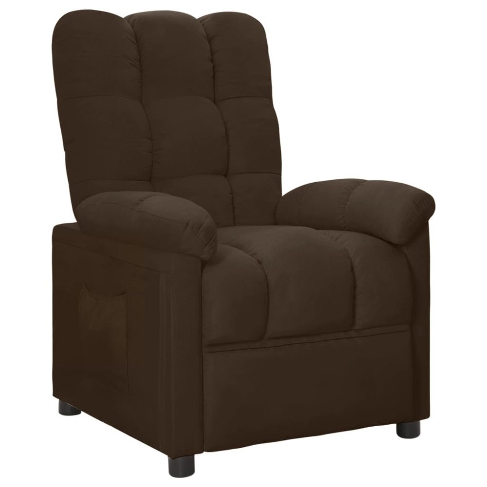 vidaXL Reclinerfåtölj mörkbrun tyg