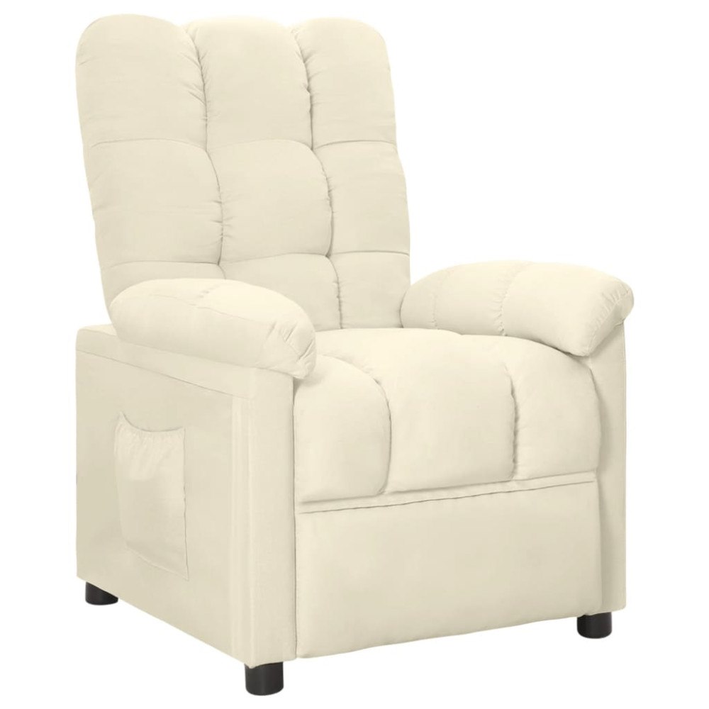 vidaXL Reclinerfåtölj gräddvit tyg