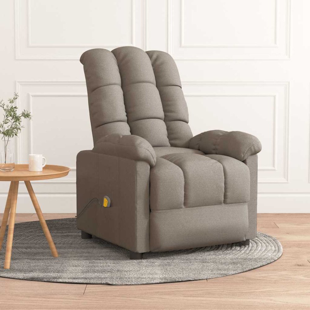 vidaXL Massagefåtölj taupe tyg