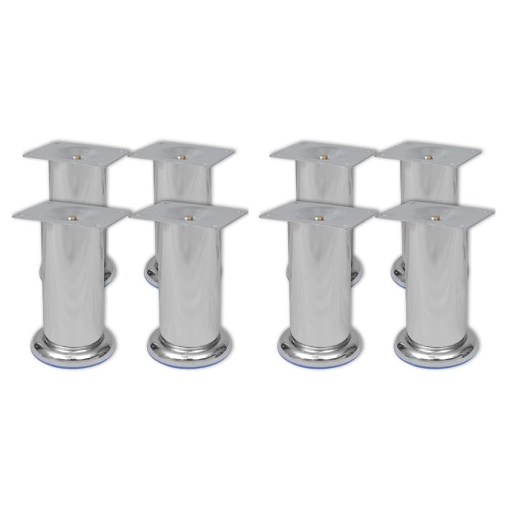 vidaXL Soffben 8 st rund krom 120 mm