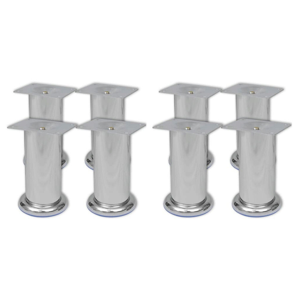 vidaXL Soffben 8 st rund krom 120 mm