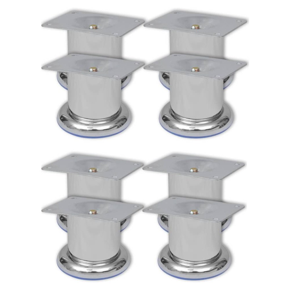 vidaXL Soffben 8 st rund krom 60 mm