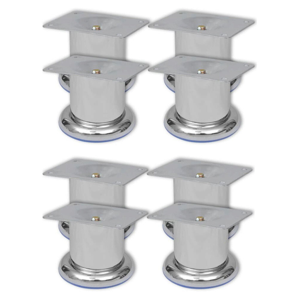 vidaXL Soffben 8 st rund krom 60 mm