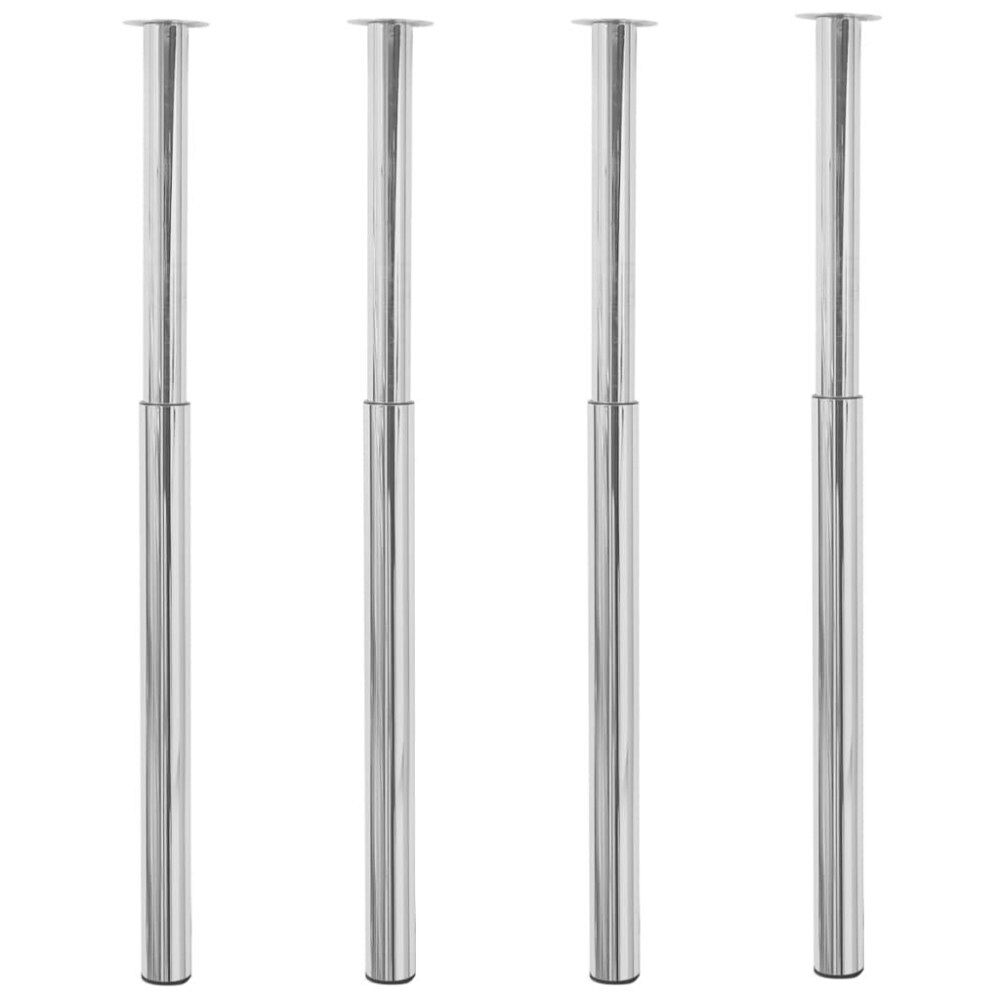 vidaXL Justerbara bordsben 4 st 710 mm-1100 mm krom