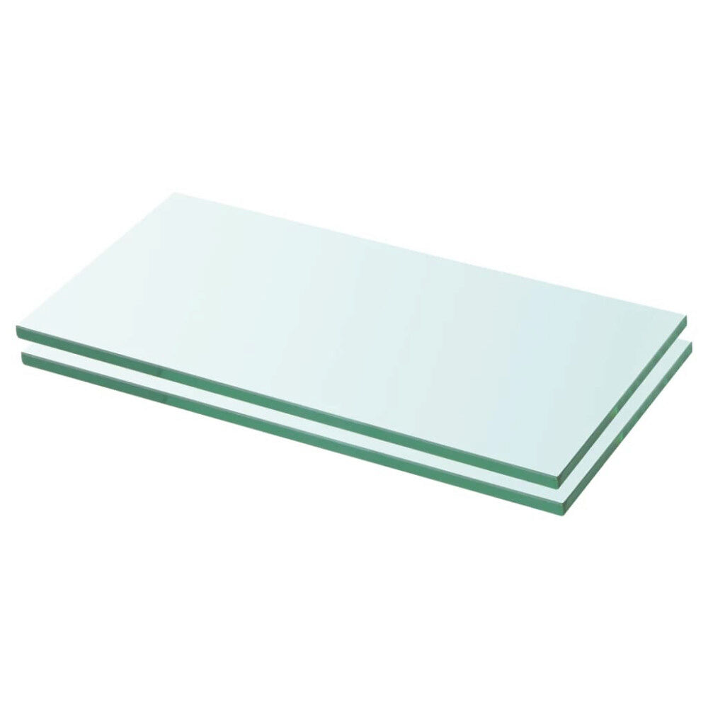 vidaXL Hyllplan 2 st glas genomskinlig 20x30 cm
