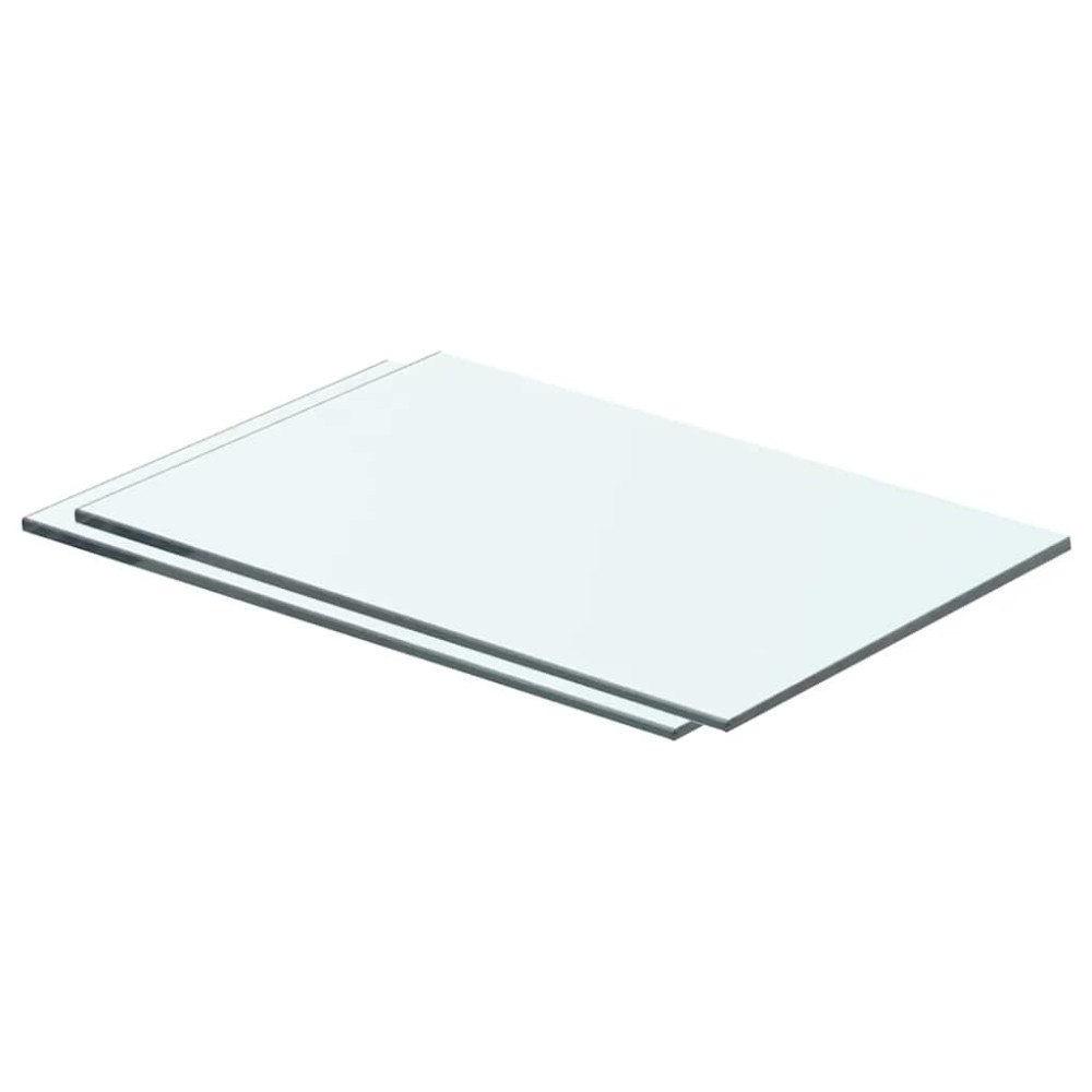 vidaXL Hyllplan 2 st glas genomskinlig 40x20 cm